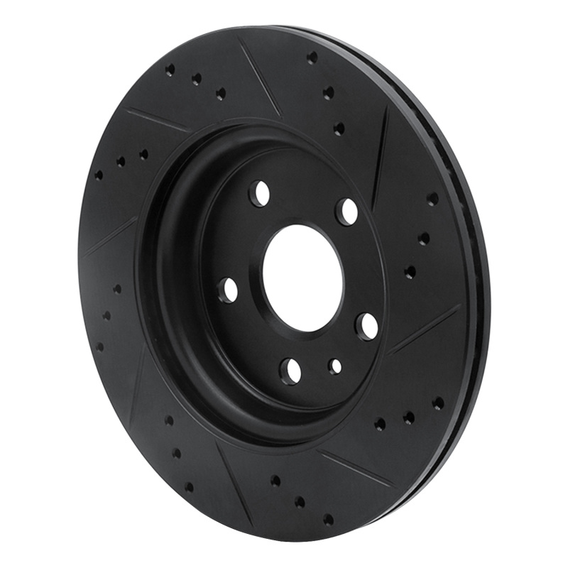 Buick Allure Brake Rotor (1) - Rear Left - R1 Concepts - Drilled & Slotted - Black - `10-`25